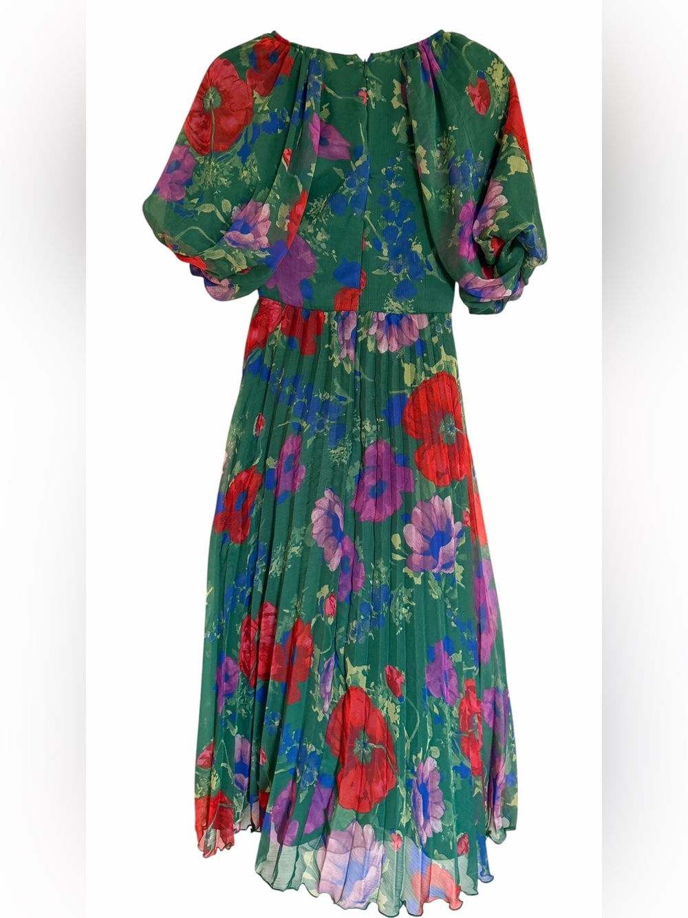 ASOS Floral Tie-Front Pleated Midi Dress with Cut-Out - Picture 4 of 8